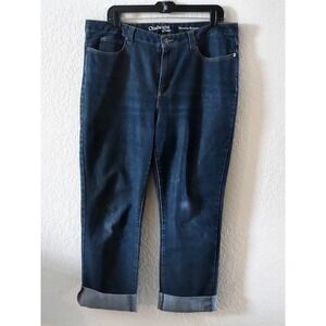 Chadwicks Of Boston Jeans, Size 16, Straight leg, Cuffed, Dark wash Boyfriend